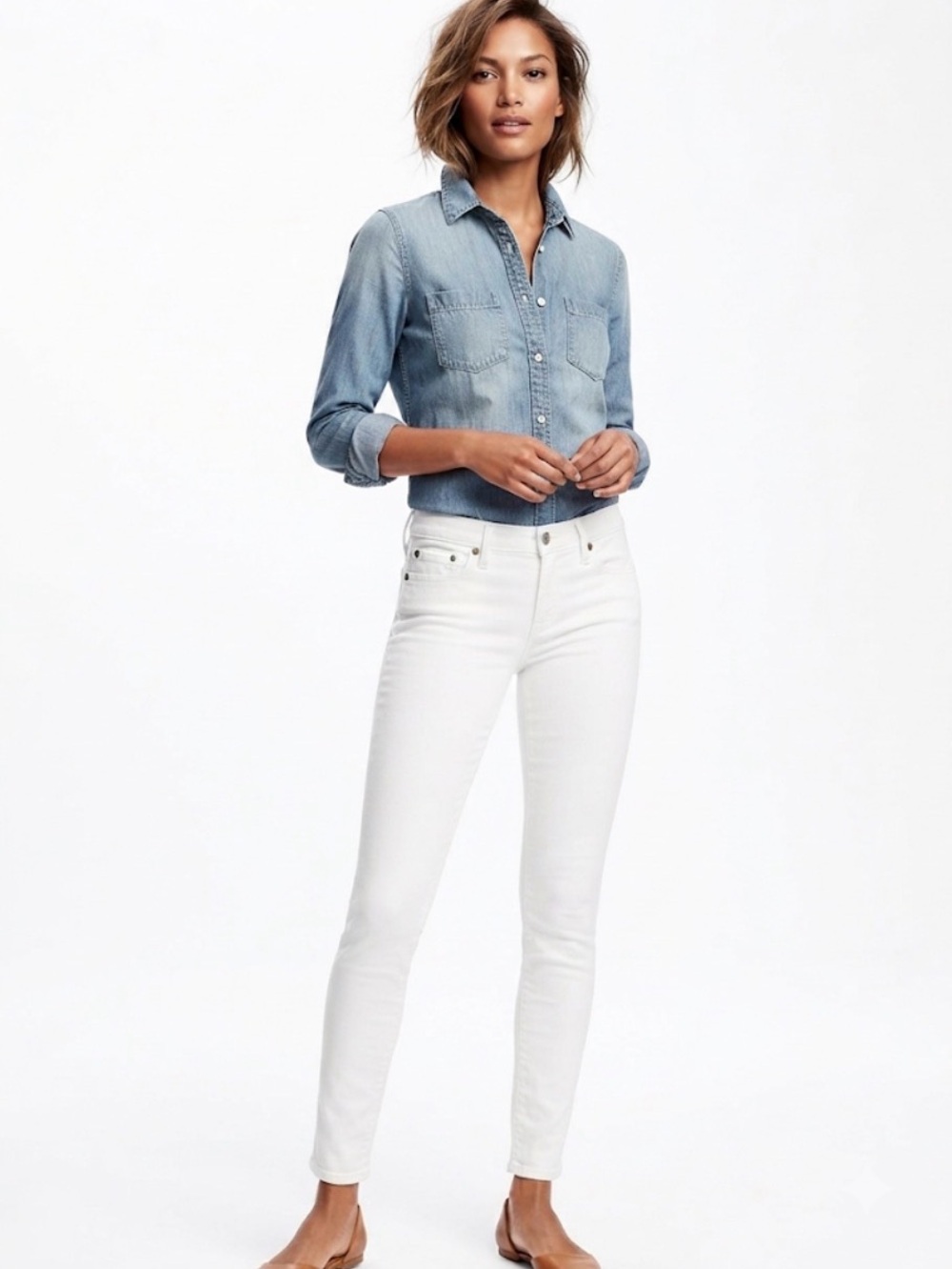 J. Crew White Midrise Toothpick Skinny Jeans